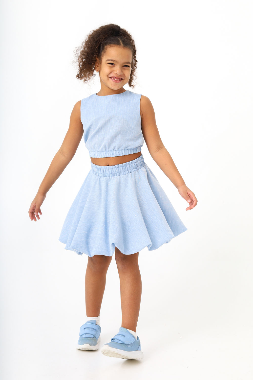 Рубашка-хенли Лен, голубой меланж - Inzibe фото 20