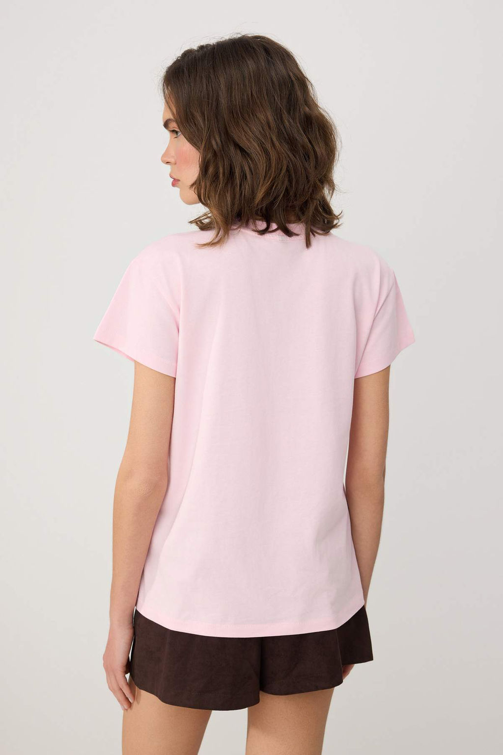 Pembe Oversize Dusuk Kol K?sa Kollu Suprem Orme T-shirt TWOSS26TS00278 - Trendyolmilla фото 4