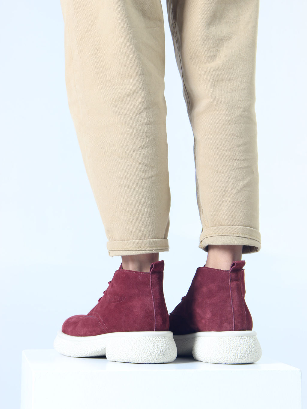 Ботинки 308.агатаw. бордо замша/Байка