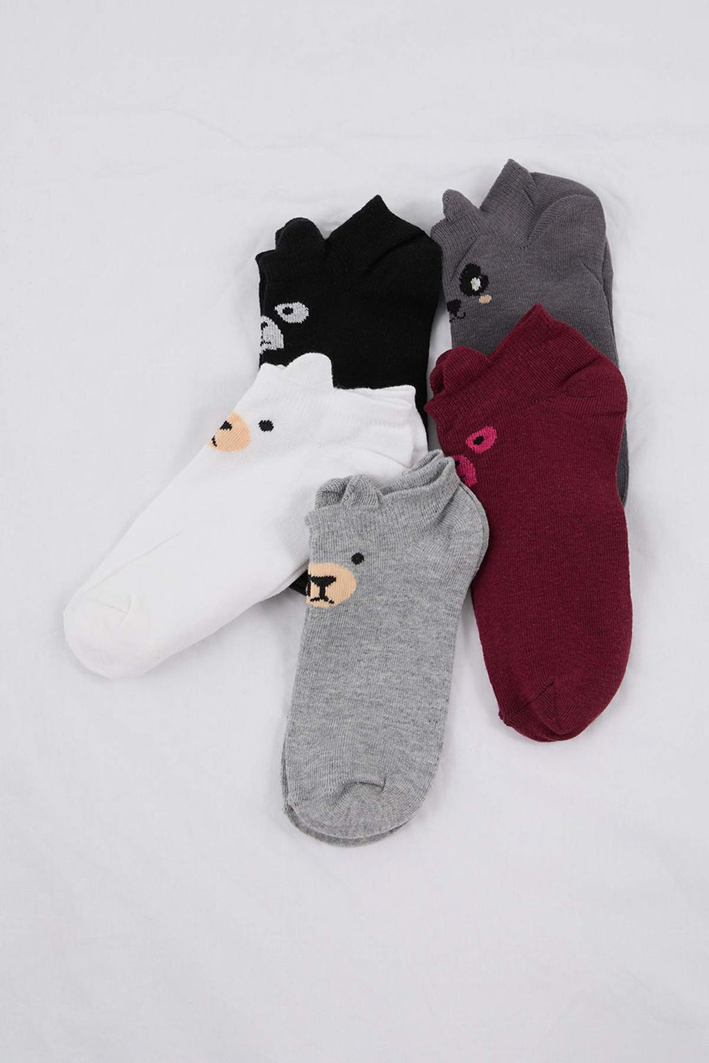 Gri-Cok Renkli 5li Animal Bask? Jakar Orme Corap THMAW22CO0231