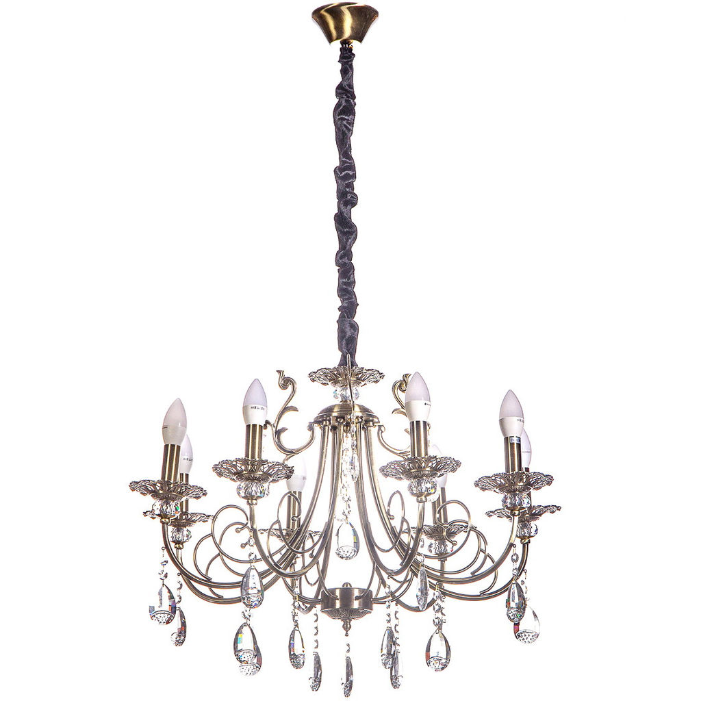 Люстра подвесная в стиле барокко "Arca" 8*40Вт Е14 29-P8504/GB золото