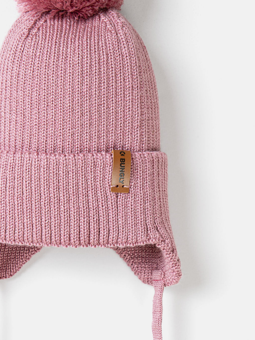 Шапка из смесовой шерсти Пудра на завязках - Bungly фото 3
