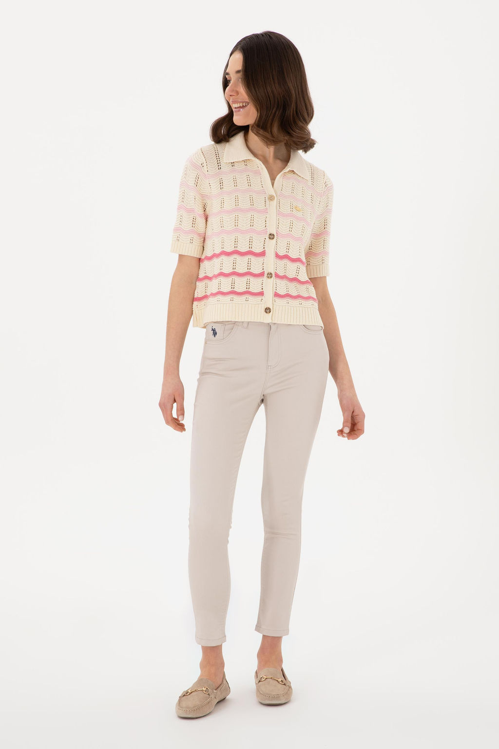 Kad_n Bej Toothpick Fit Kanvas Pantolon