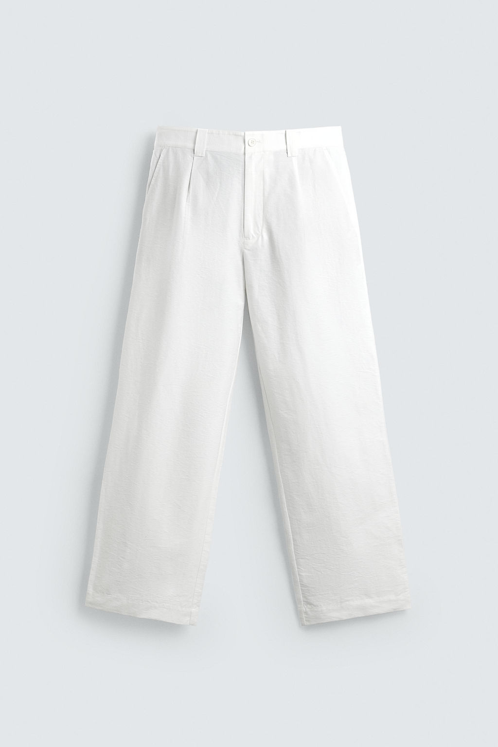 PANTAL?N WIDE FIT PLIEGUES / Blanco - Zara фото 7