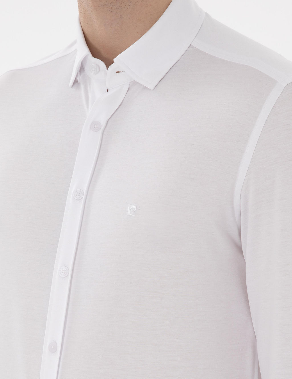 Beyaz Slim Fit Uzun Kollu G_mlek - Pierre cardin фото 7