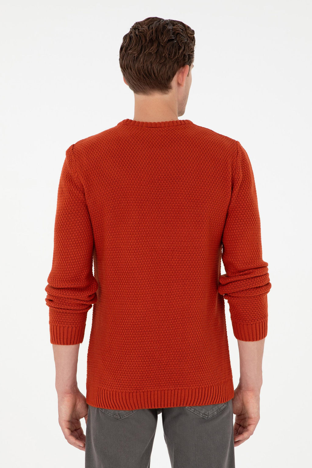 Мужской меланжевый свитер с плиткой Неожиданная скидка в корзине - U.s. polo assn фото 5