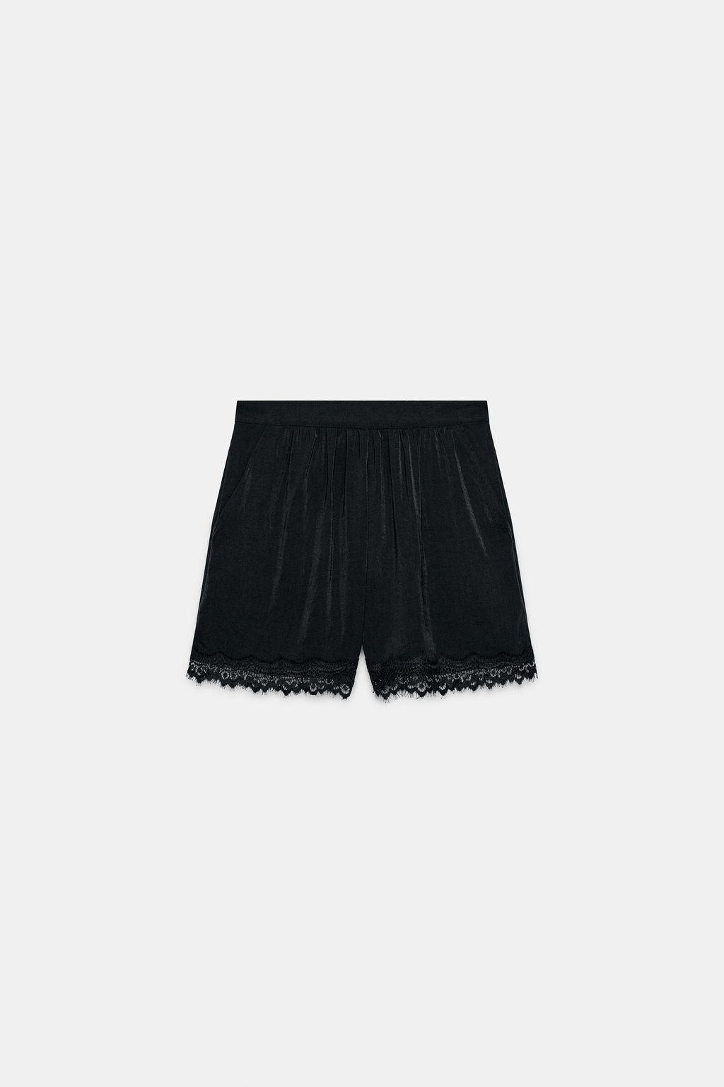 SHORTS SATINADOS PUNTILLA / Negro - Zara фото 7