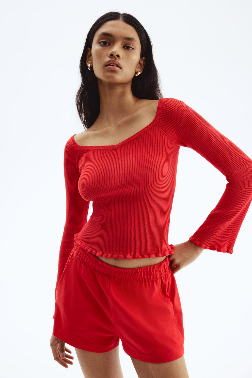 Top off-the-shoulder en punto de canal? - H&m фото 2