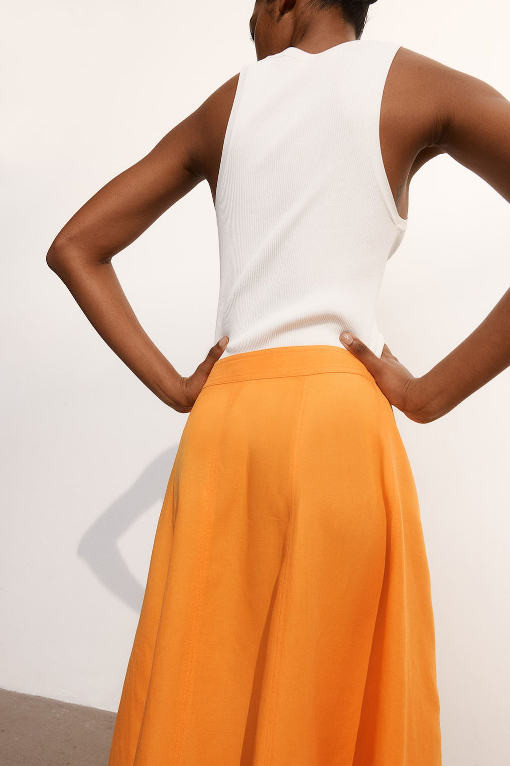 Maxifalda en mezcla de lino - H&m фото 3