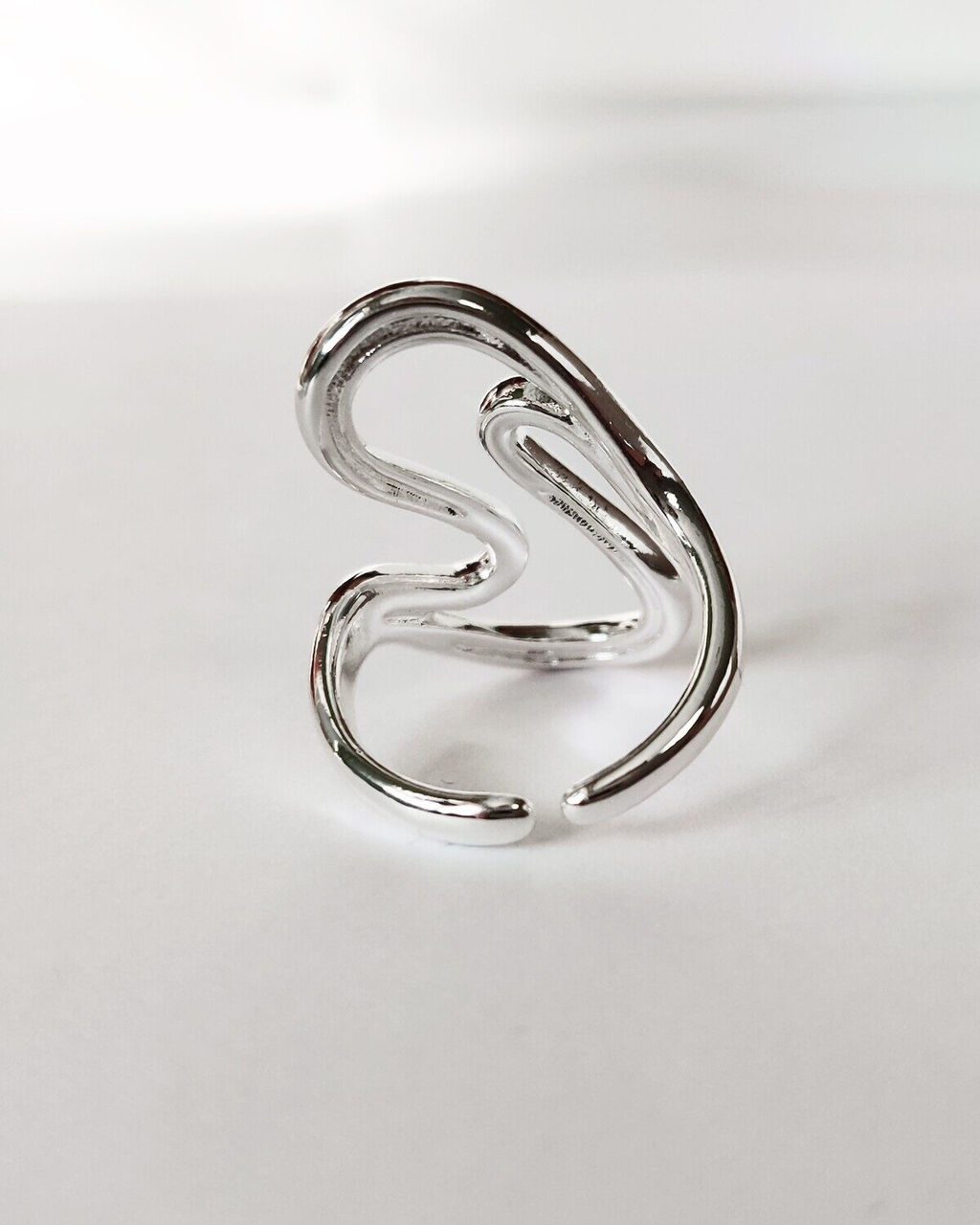 Кольцо с белым серебрением