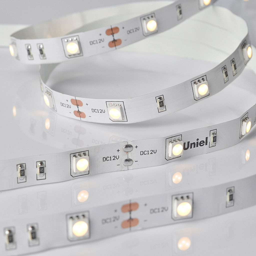 ULS-M22-5050-30LED/m-10mm-IP20-DC12V-7,2W/m-5M-3000K PROFI Гибкая светодиодная лента на самоклеящейся основе. Катушка 5м. в герметичной упаковке. Теплый белый свет(3000К). ТМ Uniel.