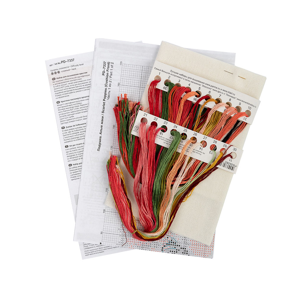 Набор для вышивания PANNA PD-7337 Подушка. Алые маки 35 х 35 см