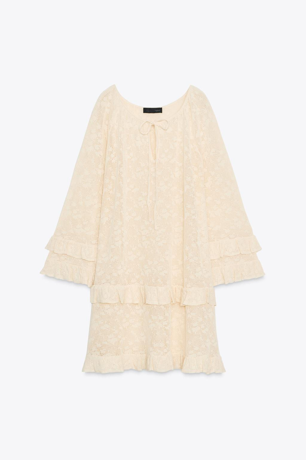 POINTELLE KNIT RUFFLE DRESS - Zara фото 4