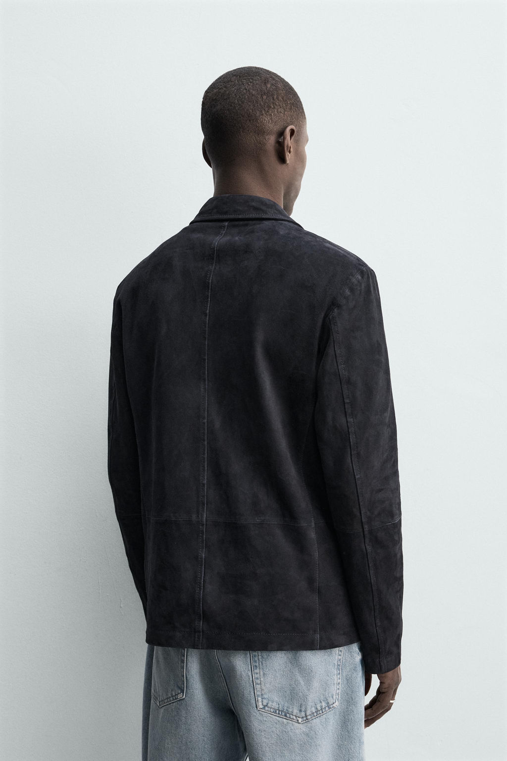 BLAZER REGULAR FIT PIEL ANTE / Marino oscuro - Zara фото 3