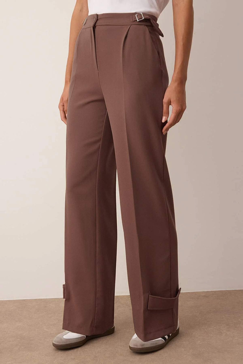 Vizon Toka ve Paca Detayl? Wide Leg/Genis Paca Kumas Pantolon TWOAW26PL00051 - Trendyolmilla фото 3