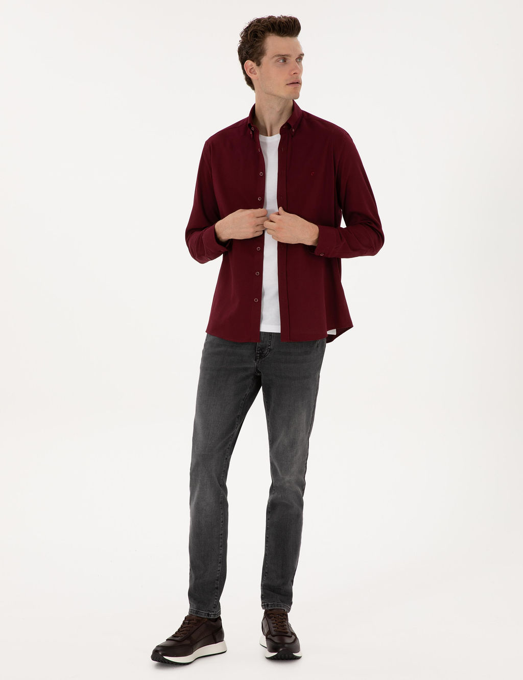 Bordo Regular Fit Uzun Kollu G_mlek - Pierre cardin фото 4