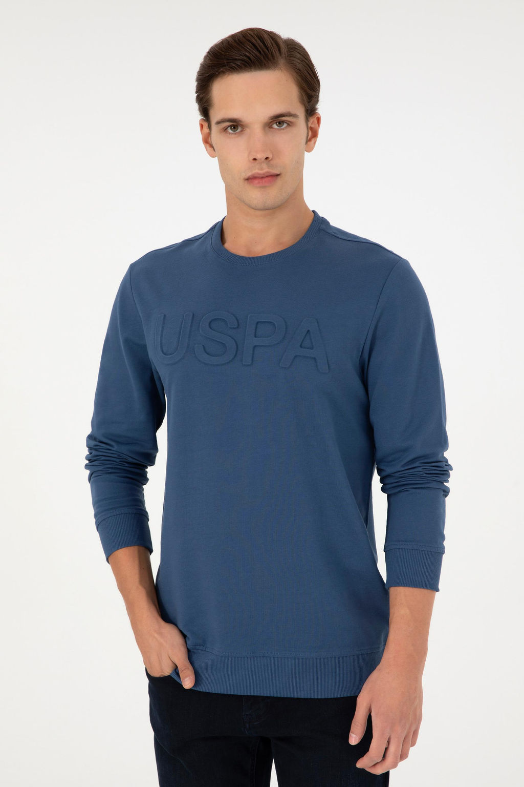 Мужской базовый свитшот цвета индиго Неожиданная скидка в корзине - U.s. polo assn фото 3