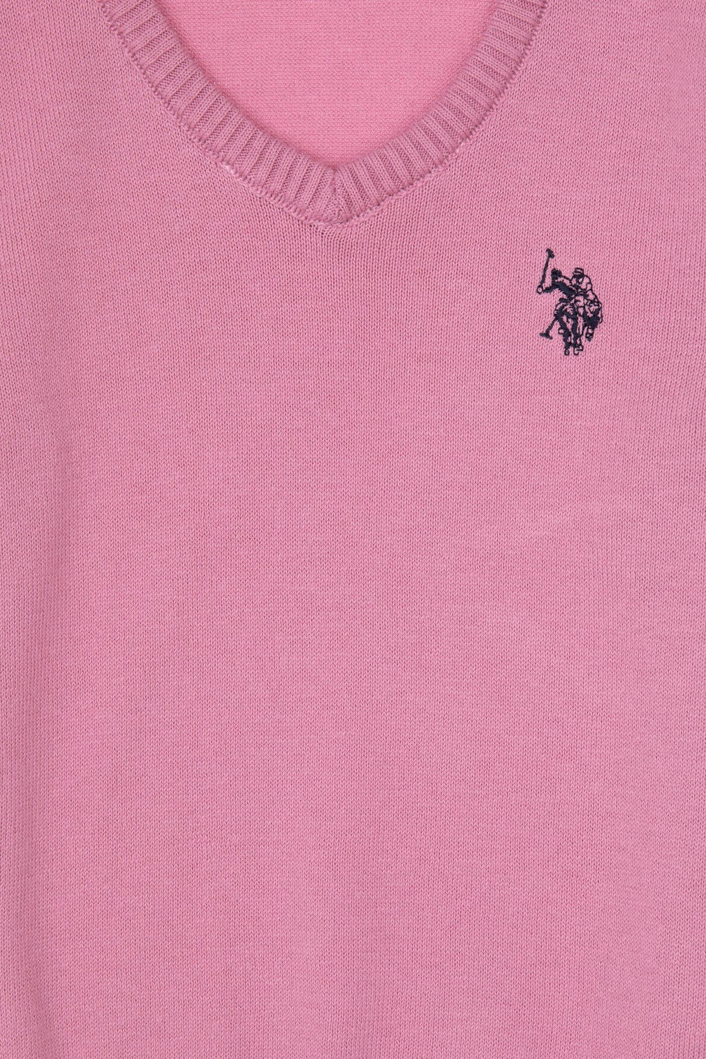 K_z _ocuk Pembe V Yaka Basic Kazak Sepette S_rpriz _ndirim - U.s. polo assn фото 3