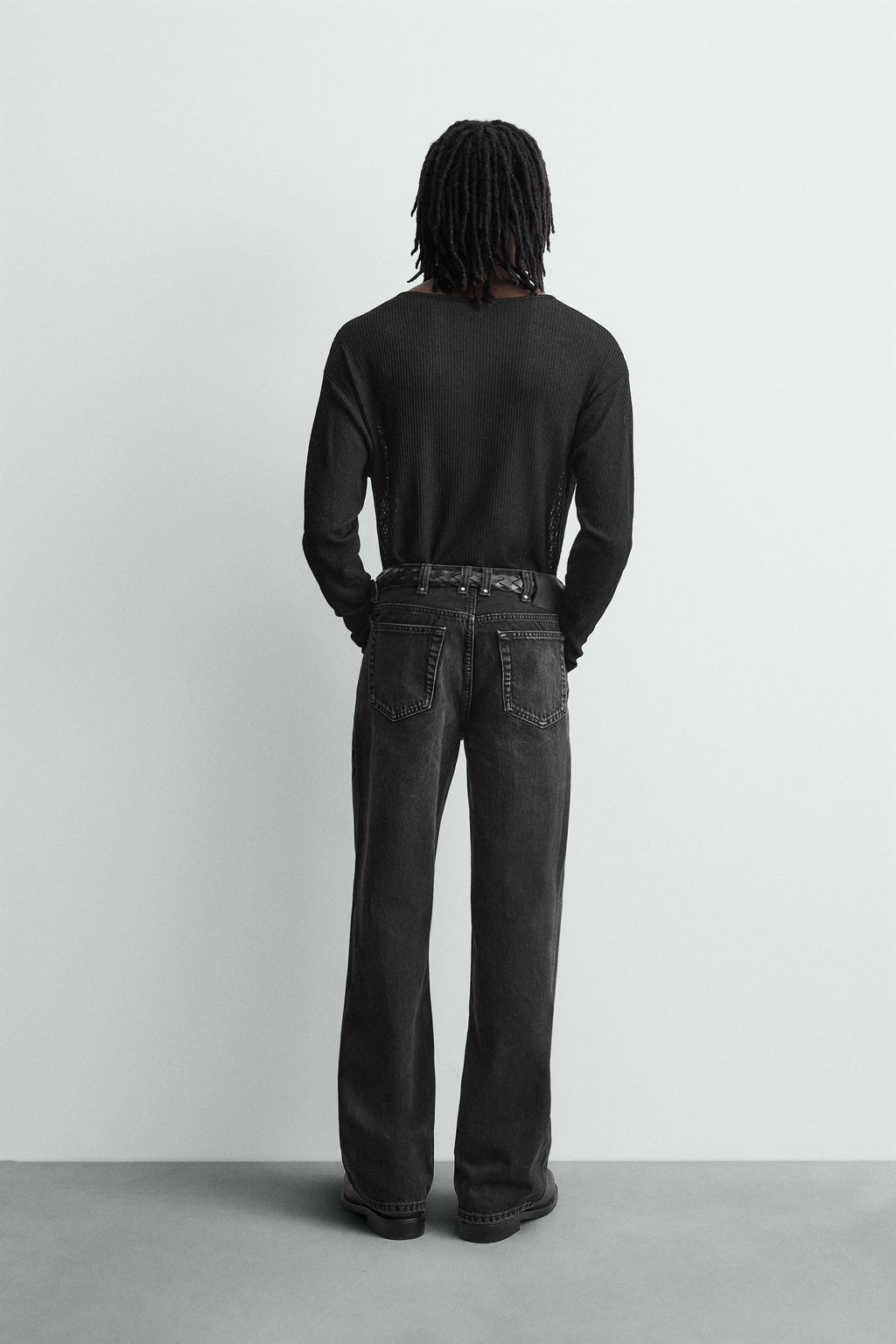 STRAIGHT-LEG JEANS WITH STUDS - Zara фото 3