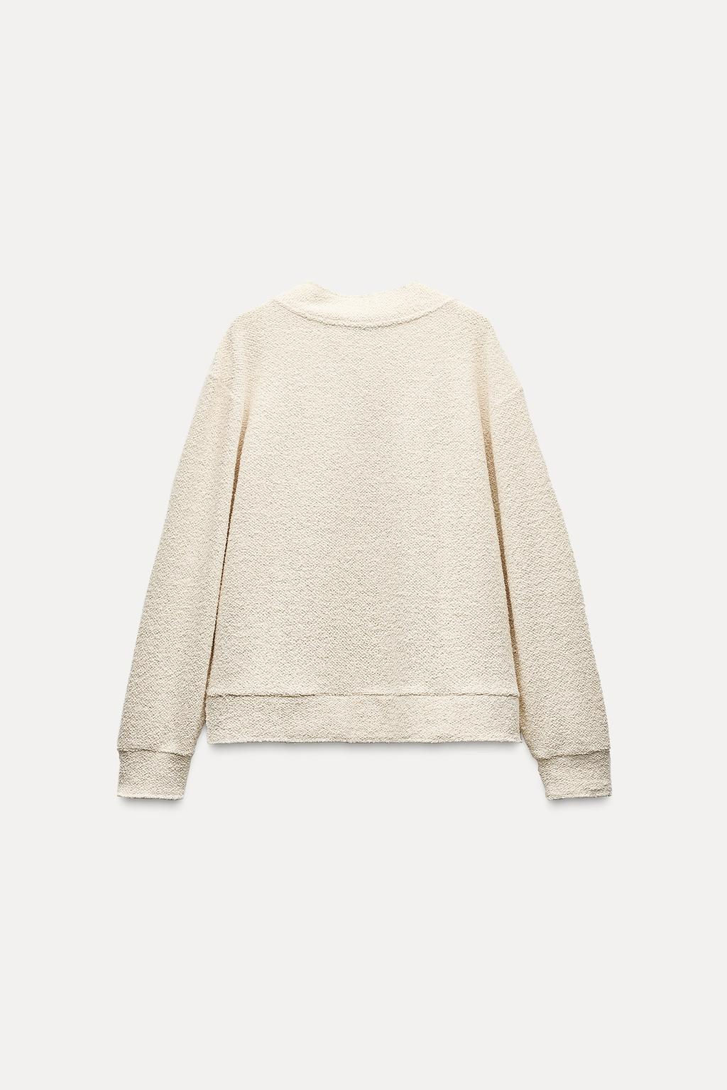 LONG SLEEVE BOUCLE SWEATER - Zara фото 6