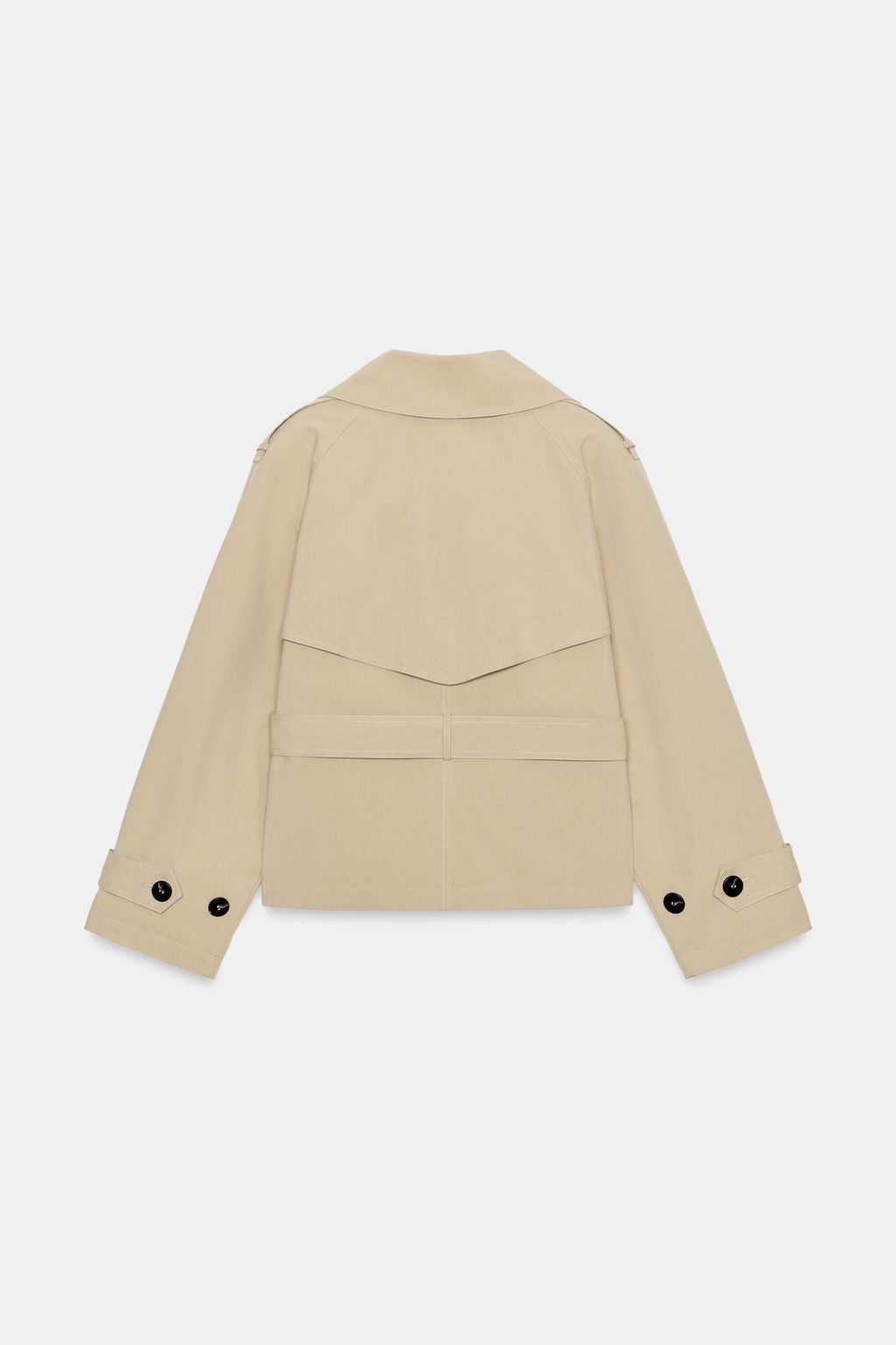 TRENCH CORTO CINTUR?N HOMBRERAS / Camel claro - Zara фото 12