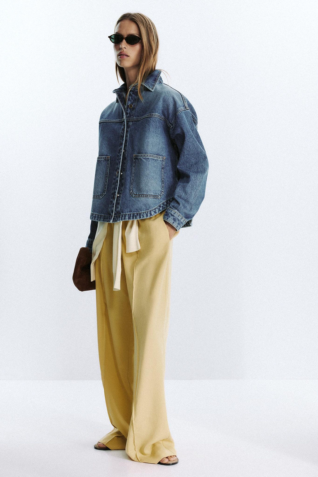 WIDE-LEG SEAM TROUSERS - Zara фото 6