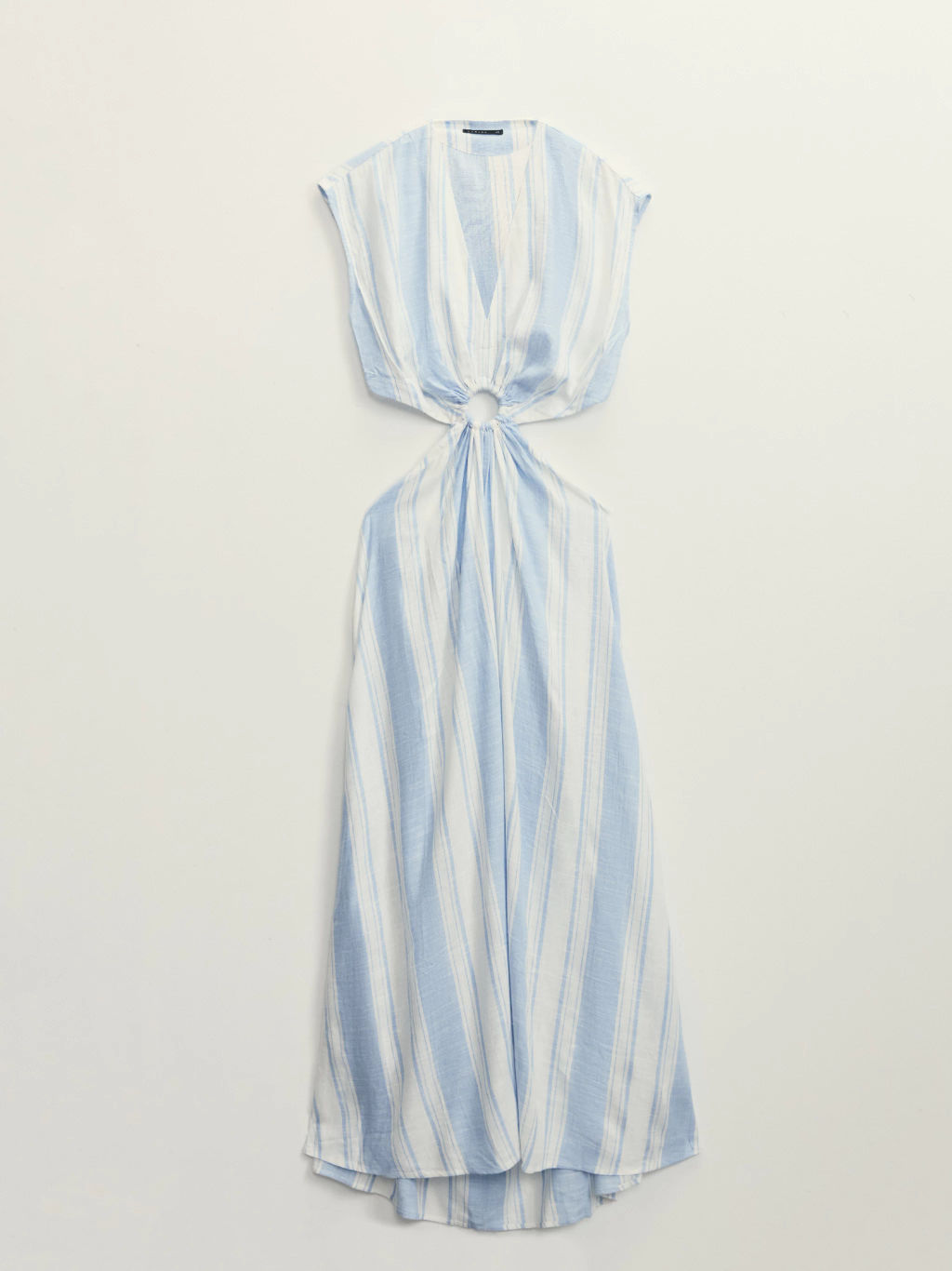 Платье из вискозы и льна в полоску / Zarina  фото 9