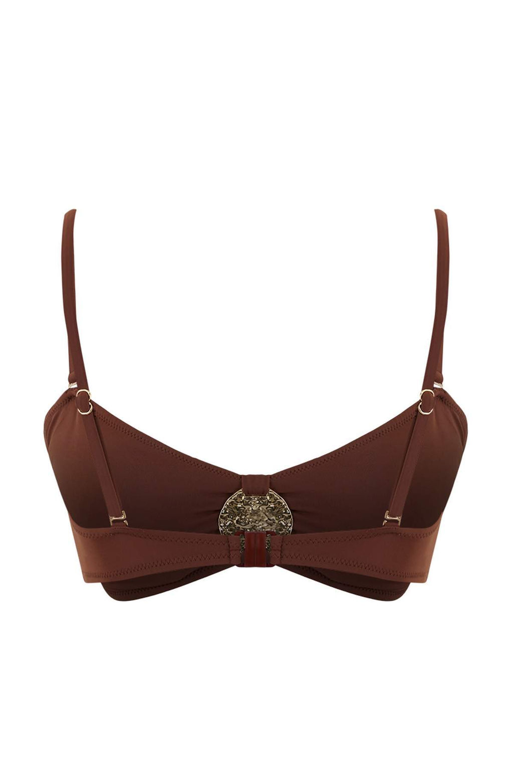 Kahverengi Straplez Aksesuar Detayl? Kapl? LYCRA® XTRA LIFE Bikini Ustu TBESS26BU00004