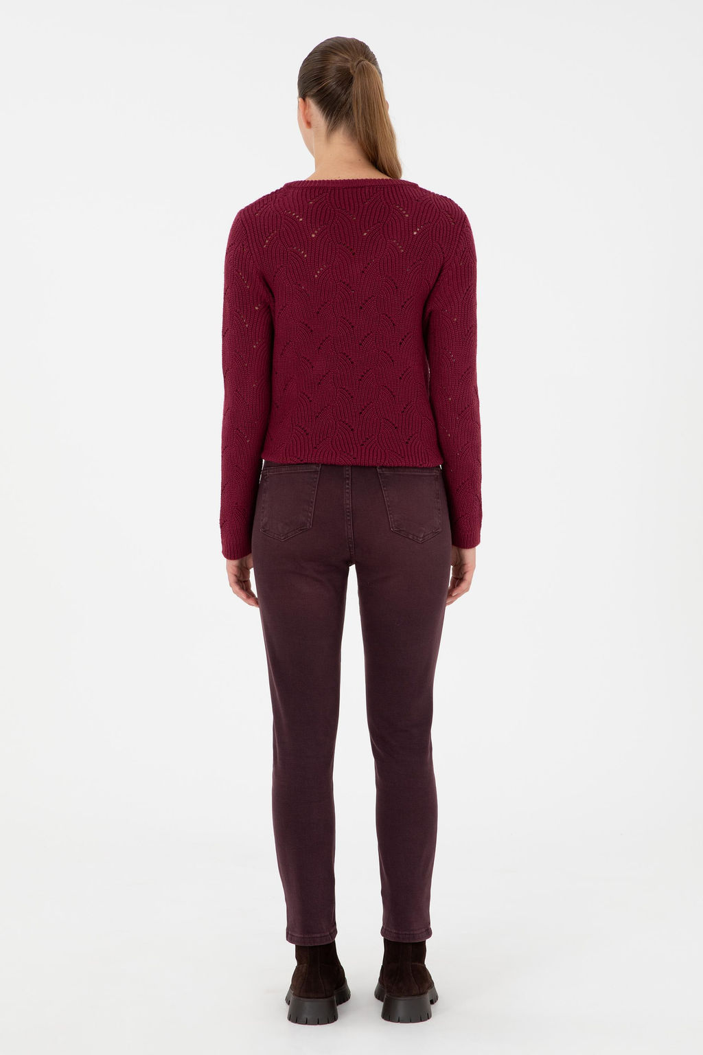 Женские бордовые джинсовые брюки Неожиданная скидка в корзине - U.s. polo assn фото 4