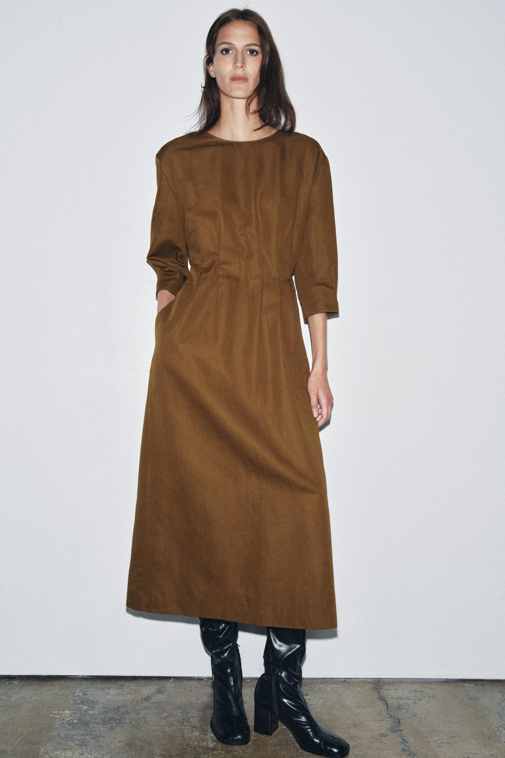 ZW COLLECTION PLEATED MIDI DRESS - Zara фото 4