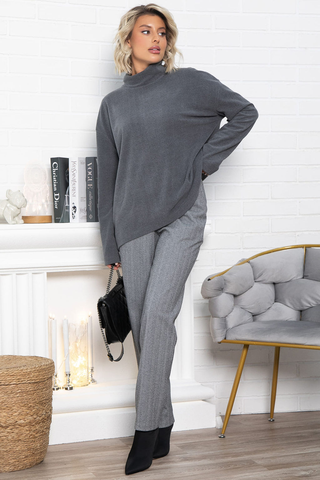 Брюки зауженные Диксон (серые) Б15009-8М