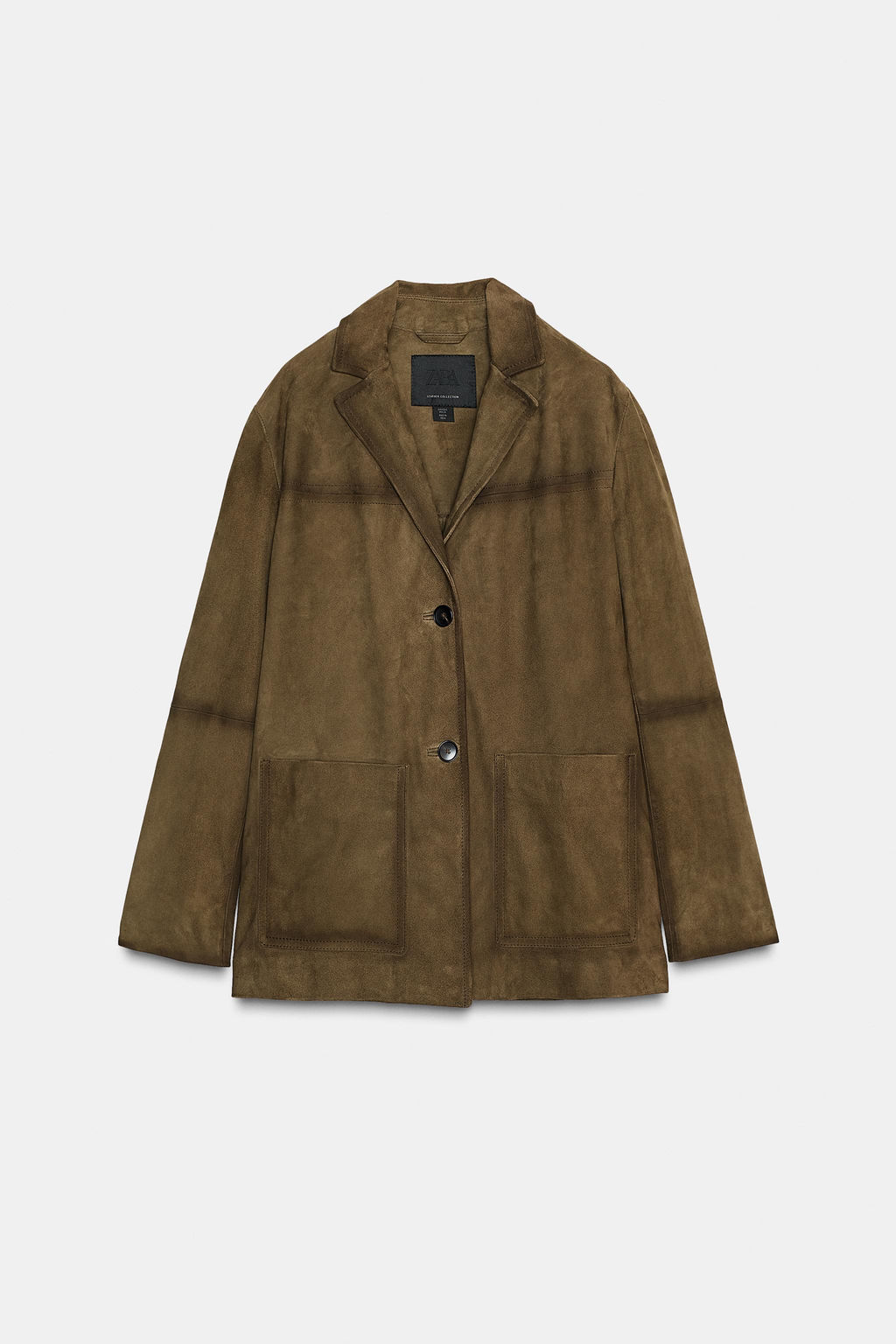 OVERSIZE 100% SUEDE LEATHER BLAZER ZW COLLECTION LIMITED EDITION - Zara фото 8