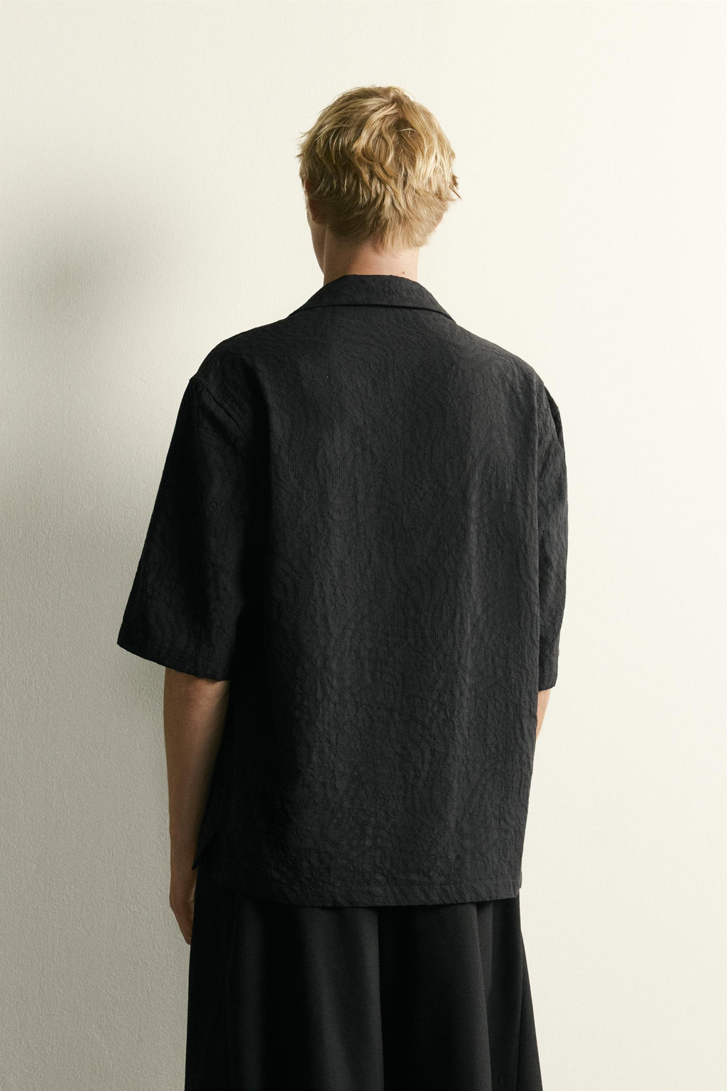CAMISA POLO RELAXED FIT JACQUARD / Negro - Zara фото 3