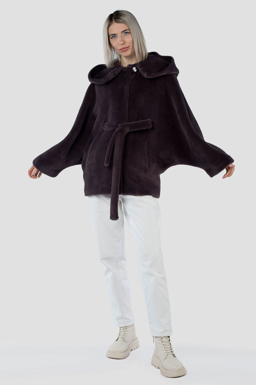 Пальто женское демисезонное (пояс) - El podio фото 3