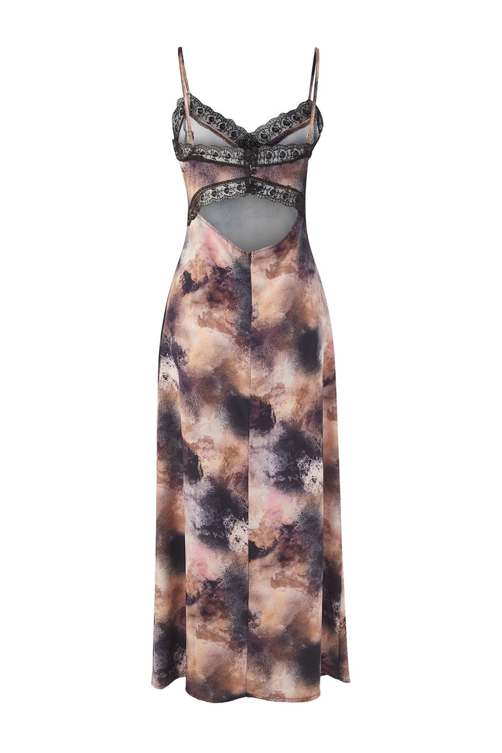 TRENDYOLMILLA Limited Edition Kahverengi Dantelli Soyut Desenli Maxi Dokuma Elbise TWOSS25EL00523  фото 5