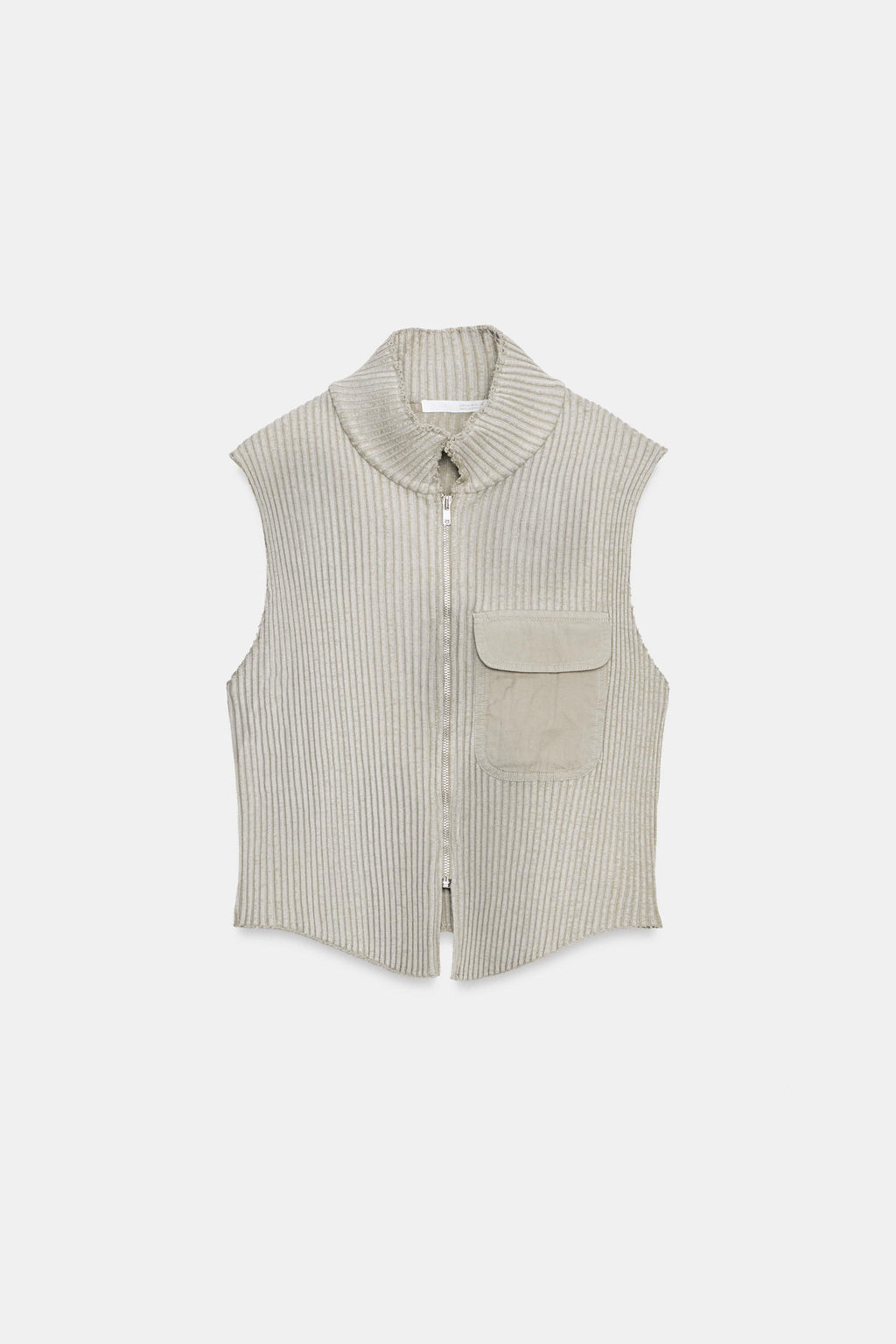 TOP CHALECO EFECTO LAVADO BOLSILLO / Khaki claro - Zara фото 5