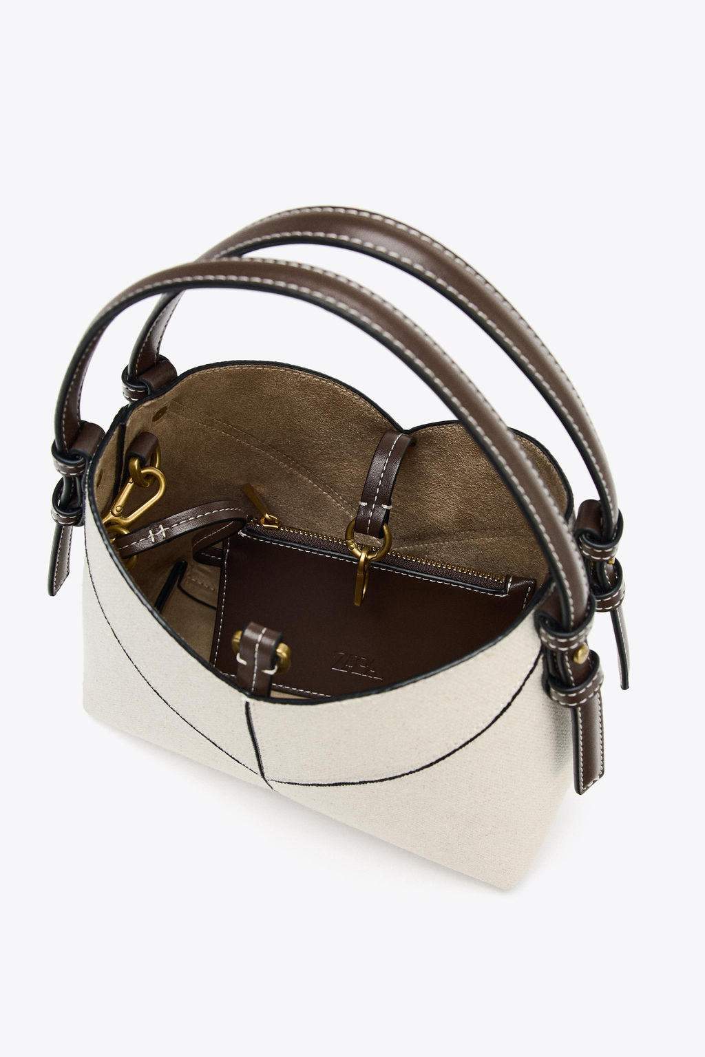 CONTRAST CANVAS MINI TOTE BAG - Zara фото 12