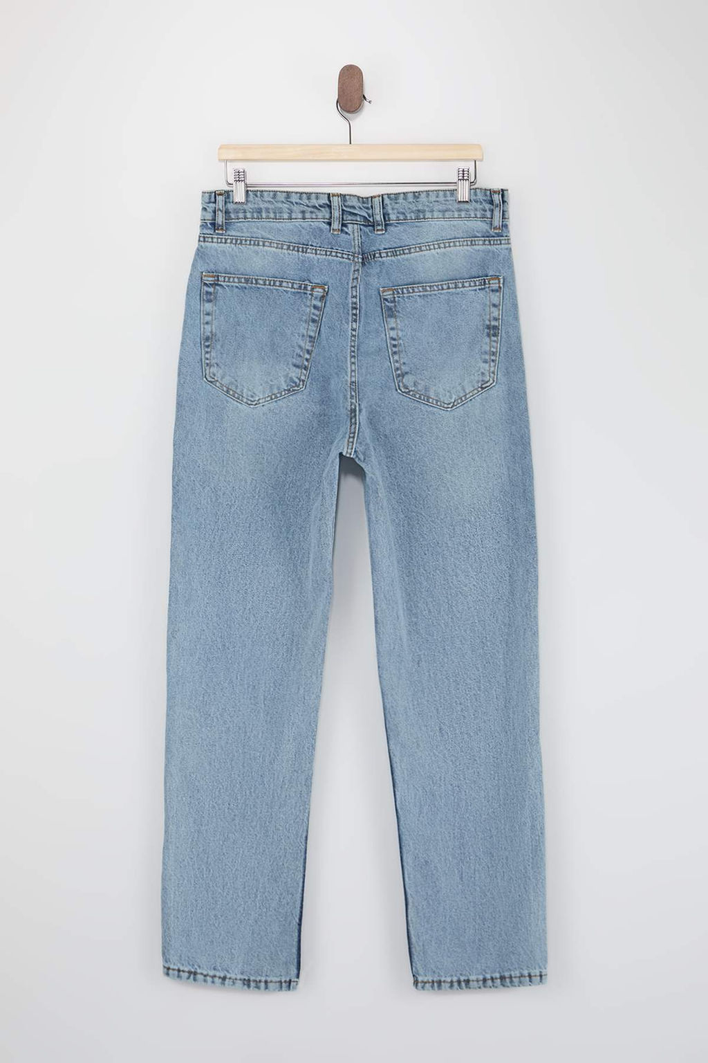 Ac?k Mavi Baggy/Genis Kal?p Bol Kot Pantolon Jeans TMNAW24JE00027