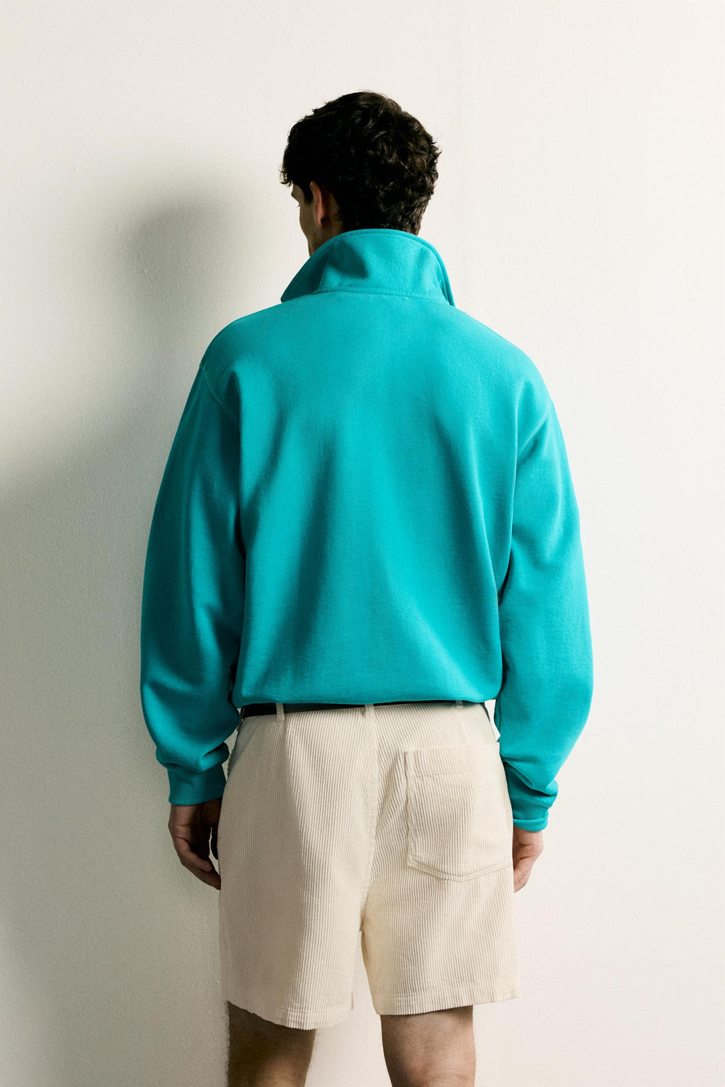 SUDADERA CUELLO CREMALLERA CONTRASTE / Verde claro - Zara фото 3