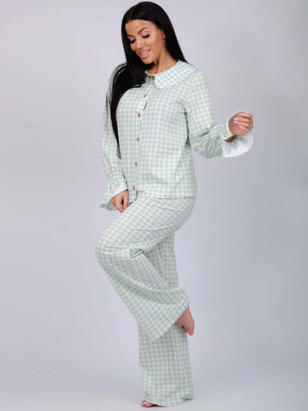 Пижама "Алези 2" зелёная, трикотаж