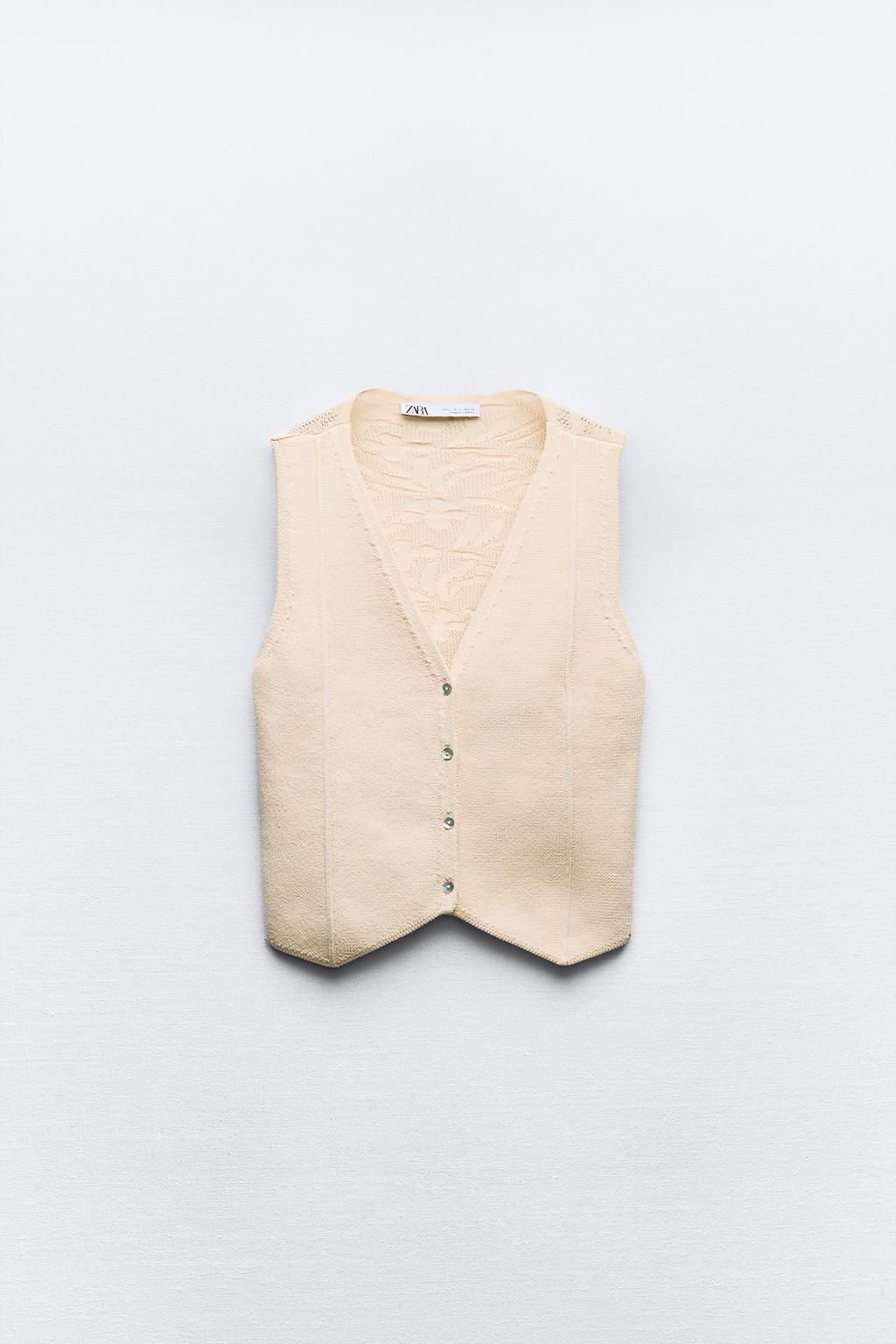 CONTRAST KNIT WAISTCOAT - Zara фото 3