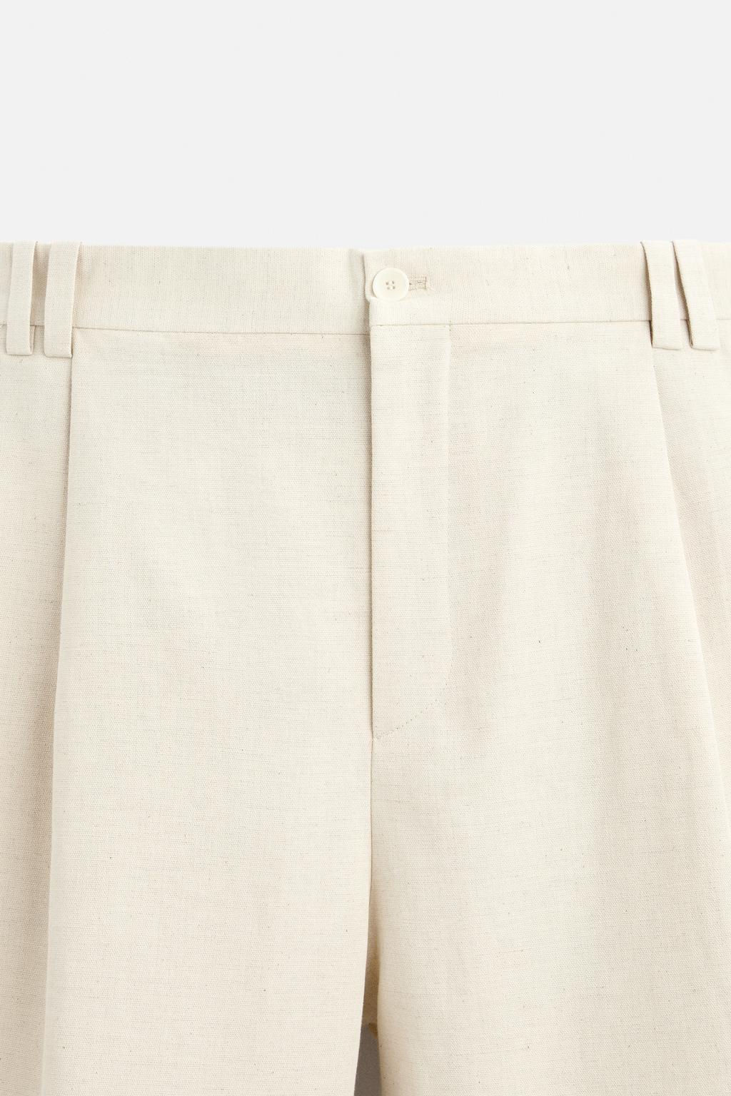 COTTON - LINEN BALLOON FIT TROUSERS - Zara фото 8