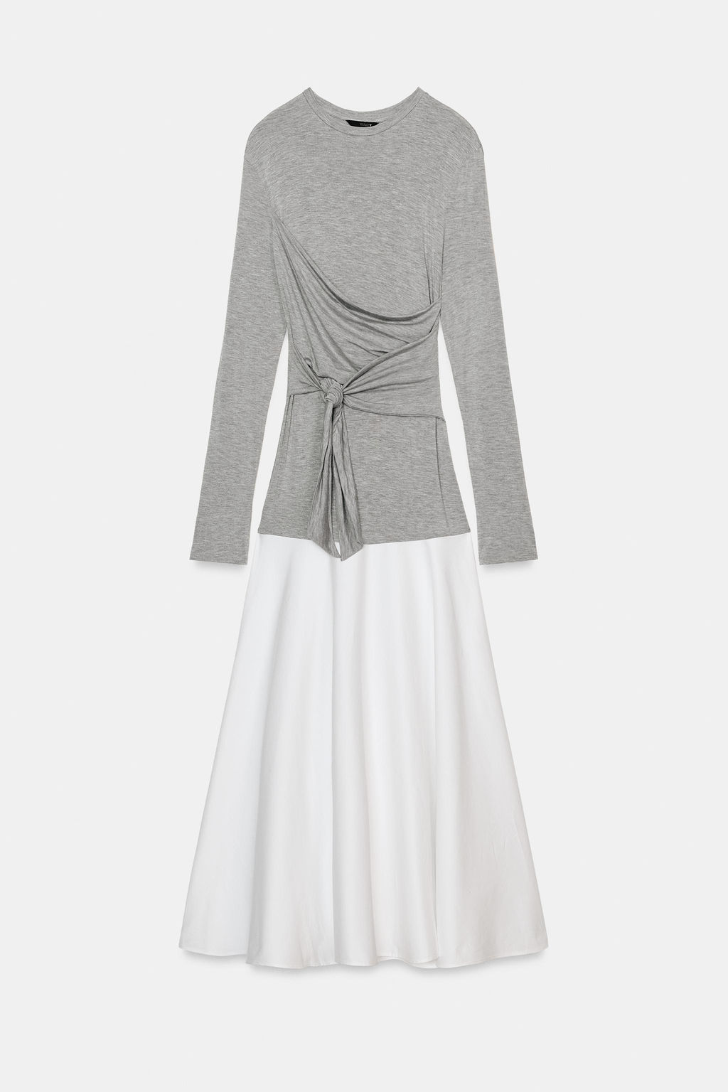 VESTIDO MIDI COMBINADO LAZADA / Blanco / Gris - Zara фото 5