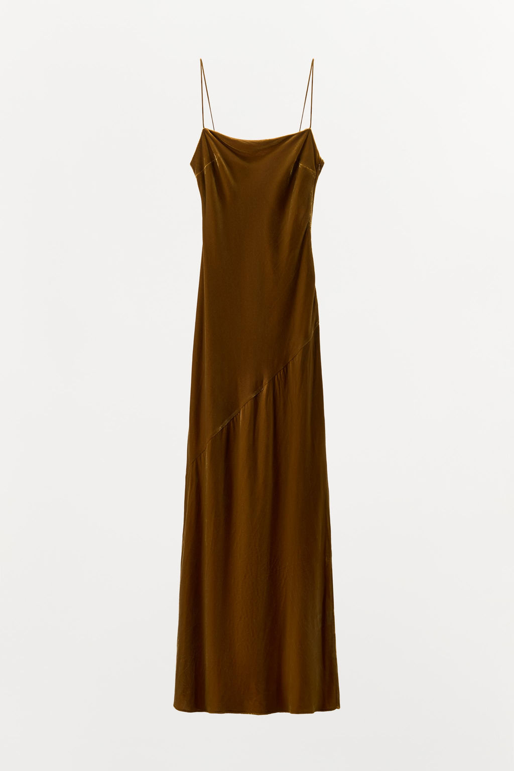 LONG DRAPED VELVET DRESS - Zara фото 4