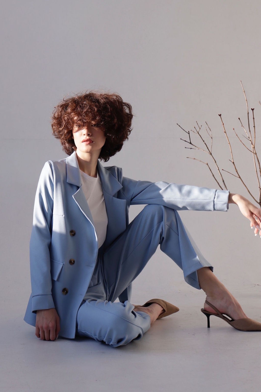 Жакет двубортный голубой - Martichelli фото 10