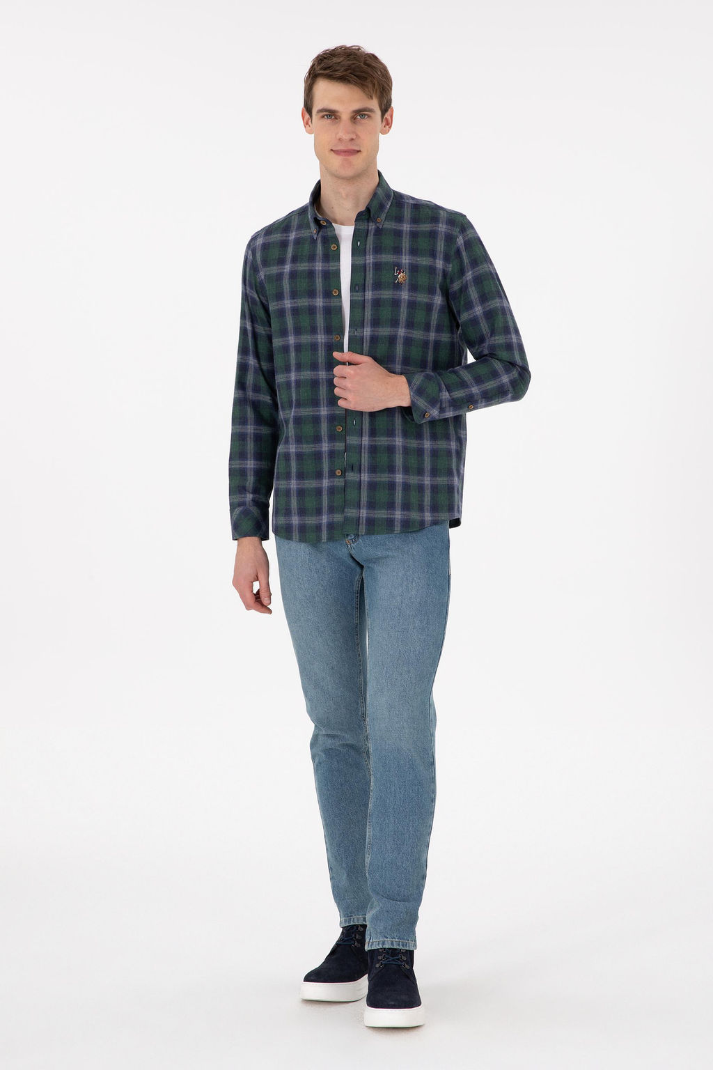 Мужская рубашка цвета хаки с длинным рукавом Неожиданная скидка в корзине - U.s. polo assn фото 4