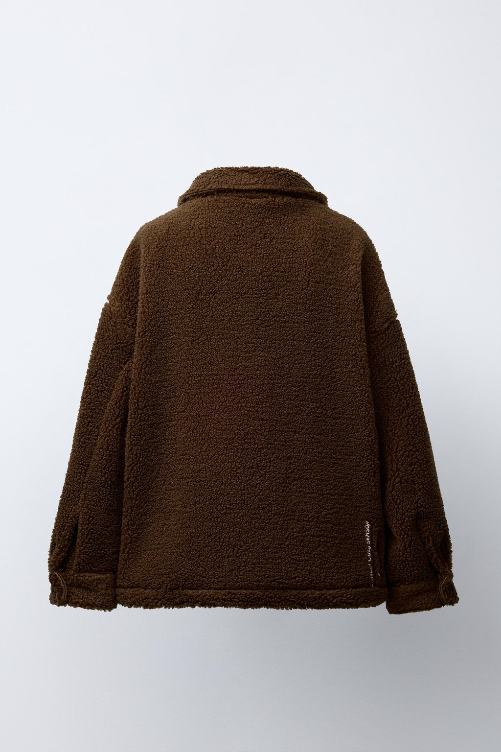 EMBROIDERED FAUX SHEARLING OVERSHIRT - Zara фото 4