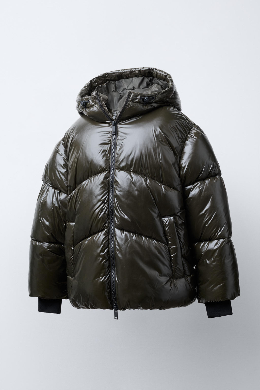 WATER-REPELLENT QUILTED COAT WITH HOODIE - Zara фото 2