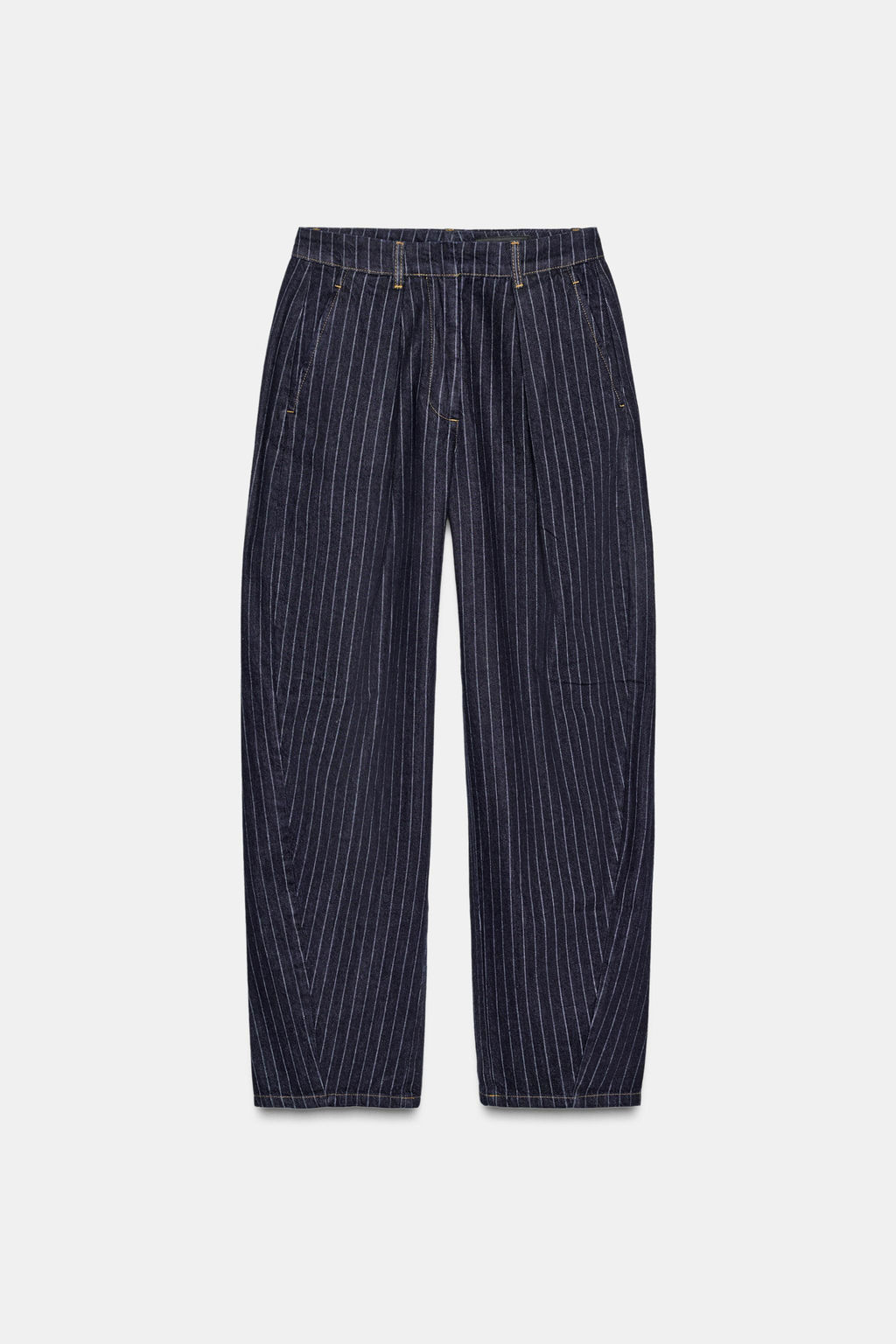 ZW COLLECTION MID-WAIST STRIPED BALLOON JEANS - Zara фото 7