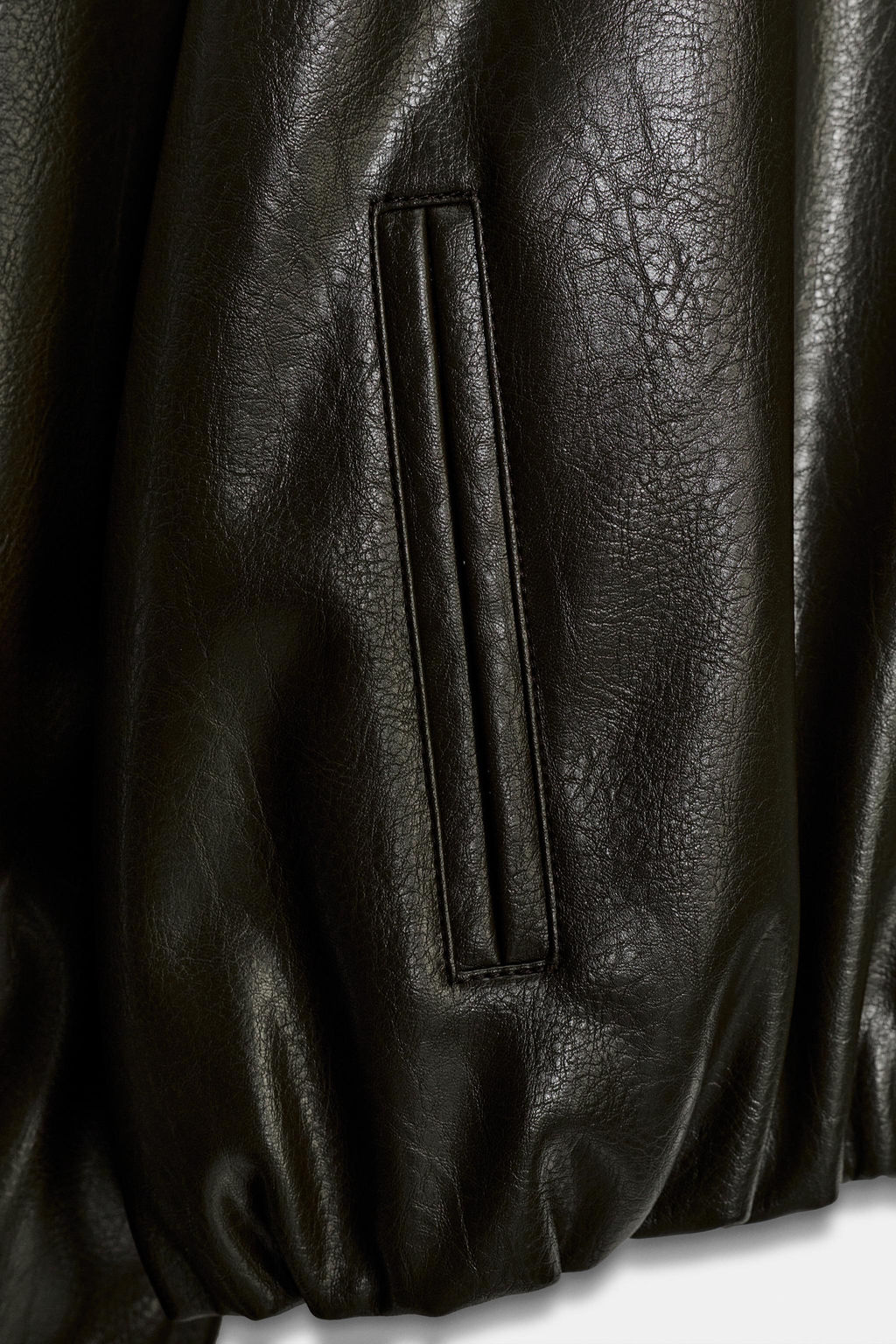 LEATHER EFFECT JACKET WITH ELASTICATED DETAILS - Zara фото 14